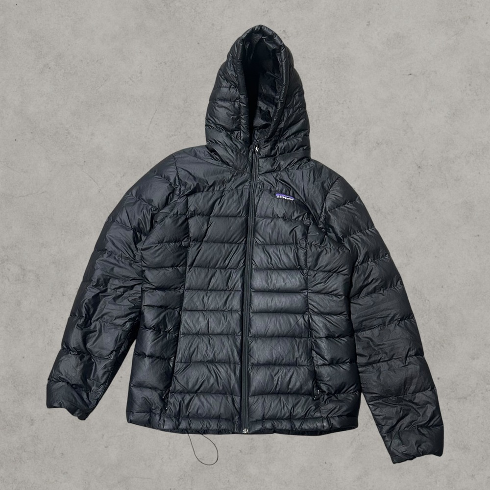 Patagonia Hi-Loft Down Hoody Womens Medium Black 84907 Puffer Jacket Winter Coat